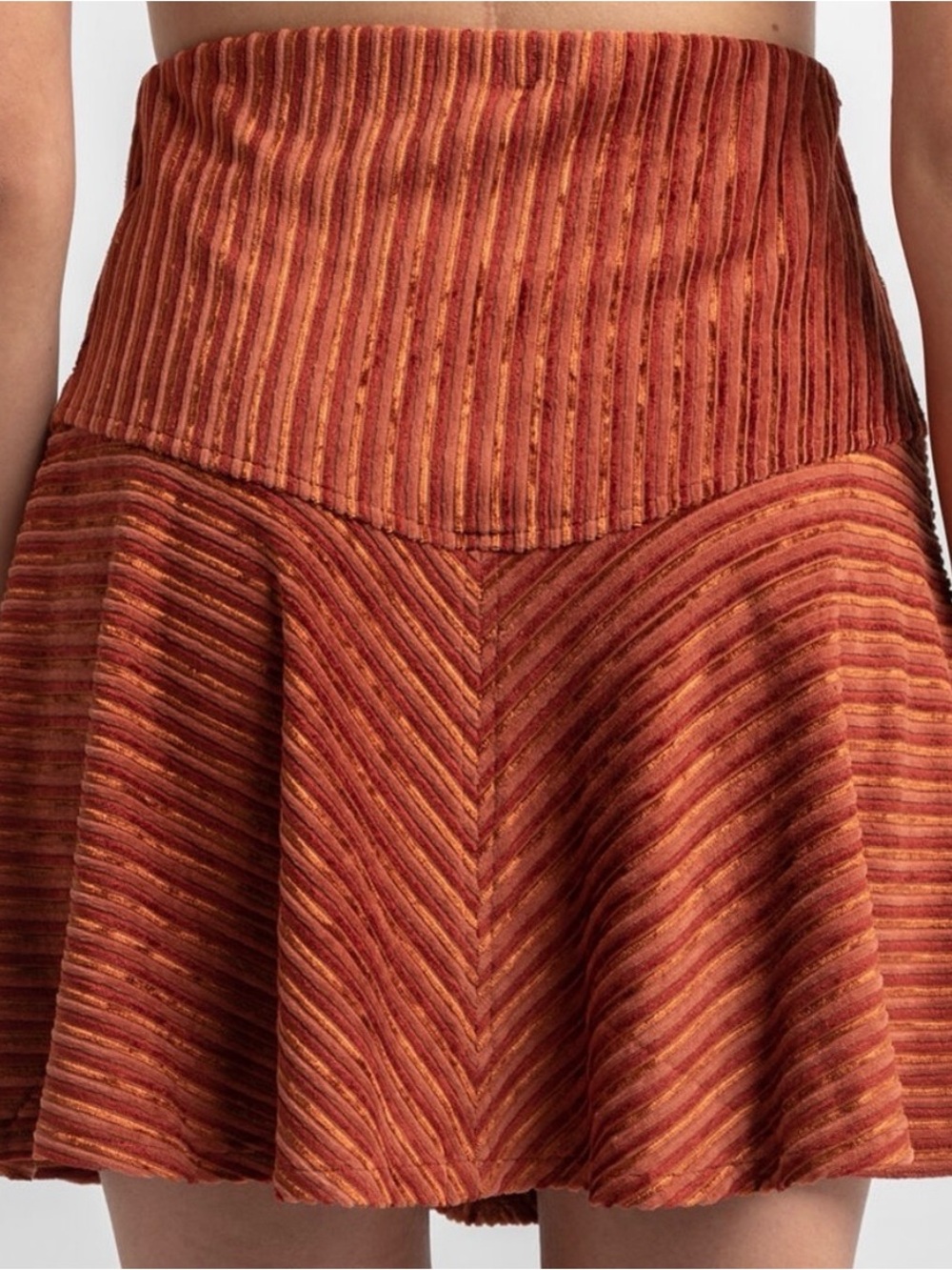 Free People Camden Ribbed Mini Skirt L
